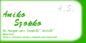 aniko szopko business card